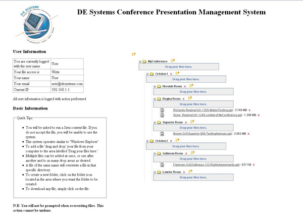 Conference Presentation User Page